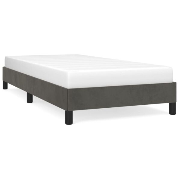 vidaXL Posteľ bez matraca tmavosivá 100x200 cm zamat – Obrázok 2