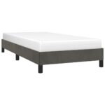 vidaXL Posteľ bez matraca tmavosivá 100x200 cm zamat – Obrázok 3