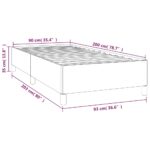 vidaXL Posteľný rám čierny 90x200 cm látka – Obrázok 9