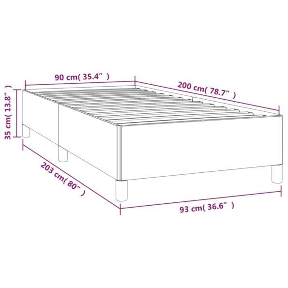 vidaXL Posteľný rám čierny 90x200 cm umelá koža – Obrázok 9