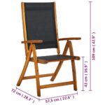 vidaXL Skladacie záhradné stoličky 8 ks, akáciový masív a textilén – Obrázok 7