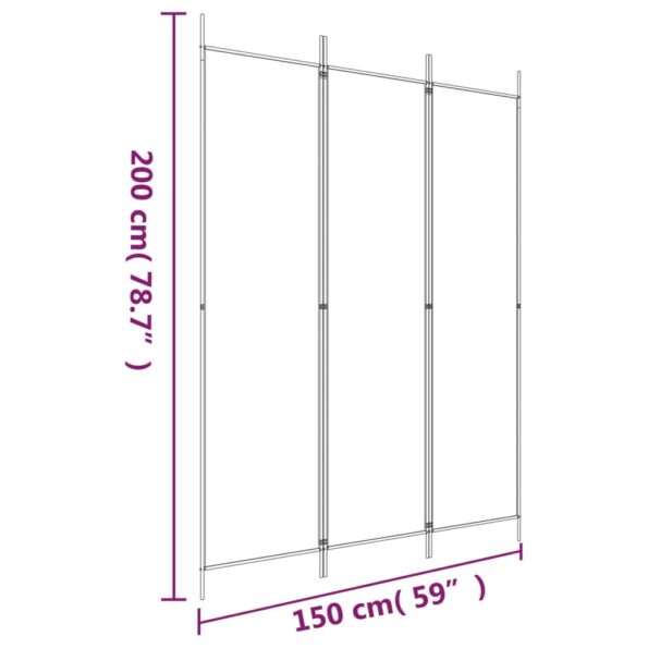 vidaXL 3-panelový paraván antracitový 150x200 cm látka – Obrázok 8