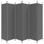 vidaXL 6-panelový paraván antracitový 300x200 cm látkový – Obrázok 4
