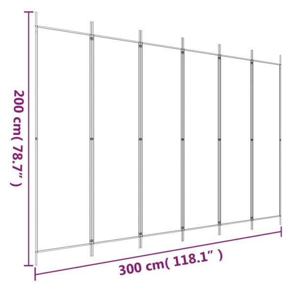vidaXL 6-panelový paraván antracitový 300x200 cm látkový – Obrázok 8