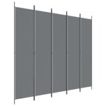 vidaXL 5-panelový paraván antracitový 250x220 cm látkový – Obrázok 2