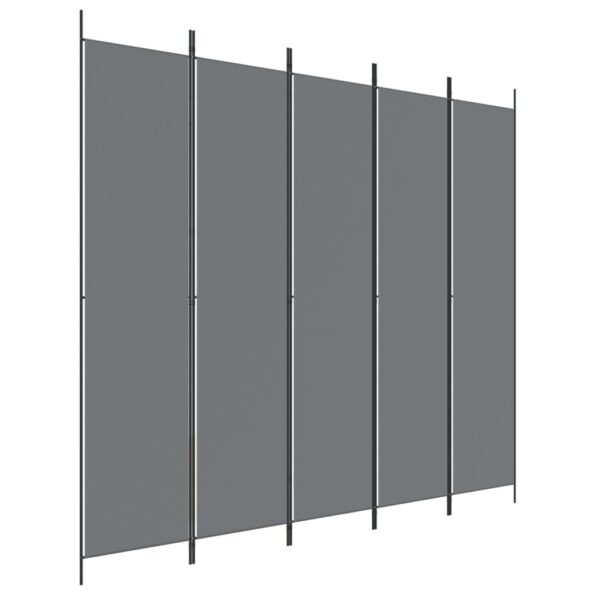 vidaXL 5-panelový paraván antracitový 250x220 cm látkový – Obrázok 2