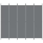 vidaXL 5-panelový paraván antracitový 250x220 cm látkový – Obrázok 3