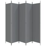 vidaXL 5-panelový paraván antracitový 250x220 cm látkový – Obrázok 5