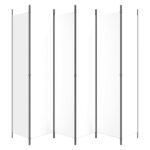 vidaXL 6-panelový paraván biely 300x220 cm látkový – Obrázok 4