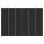 vidaXL 6-panelový paraván čierny 300x220 cm látkový – Obrázok 3