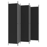vidaXL 6-panelový paraván čierny 300x220 cm látkový – Obrázok 5