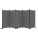 vidaXL 5-panelový paraván antracitový 433x180 cm látkový – Obrázok 4