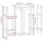 VidaXL 3-dielna barová súprava biela masívna borovica – Obrázok 9