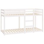 vidaXL Poschodová posteľ biela 75x190 cm borovicový masív – Obrázok 4