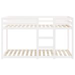 vidaXL Poschodová posteľ biela 75x190 cm borovicový masív – Obrázok 5