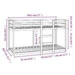 vidaXL Poschodová posteľ biela 75x190 cm borovicový masív – Obrázok 8