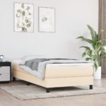 vidaXL Rám na boxspring krémový látka 90x200 cm