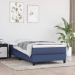 vidaXL Rám na boxspring posteľ modrý 90x200 cm látka