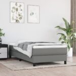 vidaXL Rám na boxspring posteľ tmavosivý látka 100x200 cm