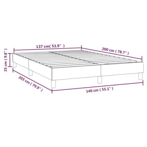 vidaXL Rám na boxspring posteľ, čierny 140x200 cm, umelá koža – Obrázok 9