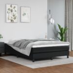 vidaXL Rám na boxspring posteľ, čierny 140x200 cm, umelá koža