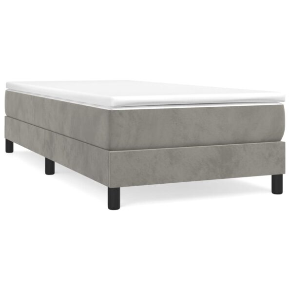 vidaXL Posteľný rám na boxspring bledosivý 90x190 cm, zamat – Obrázok 2