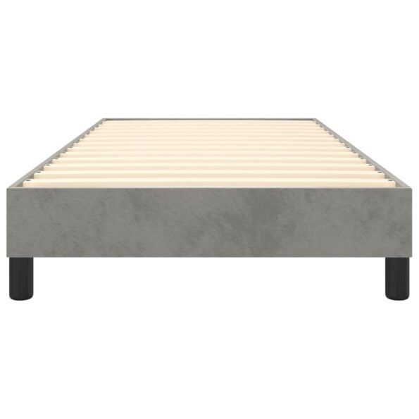 vidaXL Posteľný rám na boxspring bledosivý 90x190 cm, zamat – Obrázok 5