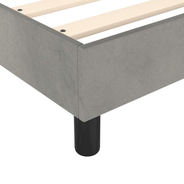 vidaXL Posteľný rám na boxspring bledosivý 90x190 cm, zamat – Obrázok 7