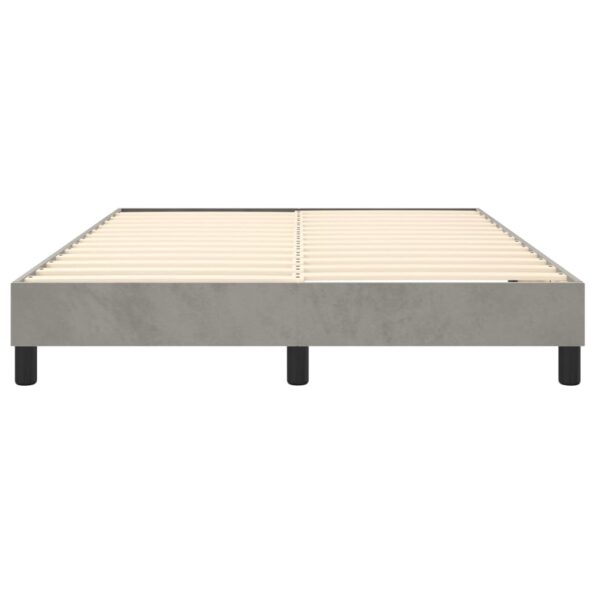 vidaXL Posteľný rám s boxspringom bledosivý 140x190 cm zamat – Obrázok 5