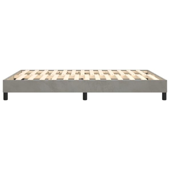 vidaXL Posteľný rám s boxspringom bledosivý 140x190 cm zamat – Obrázok 6