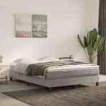vidaXL Posteľný rám s boxspringom bledosivý 140x190 cm zamat