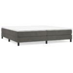 vidaXL Posteľný rám s boxspringom tmavosivá 200x200 cm zamat – Obrázok 2