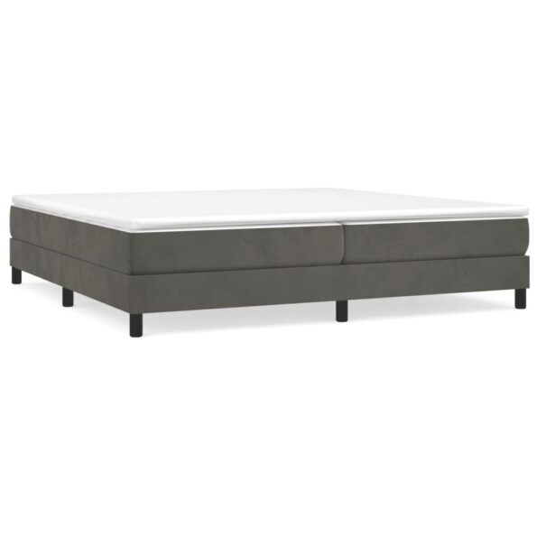 vidaXL Posteľný rám s boxspringom tmavosivá 200x200 cm zamat – Obrázok 2
