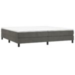 vidaXL Posteľný rám s boxspringom tmavosivá 200x200 cm zamat – Obrázok 3