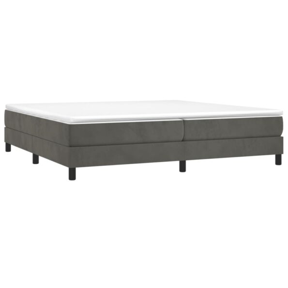 vidaXL Posteľný rám s boxspringom tmavosivá 200x200 cm zamat – Obrázok 3