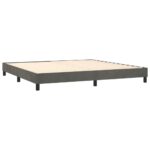 vidaXL Posteľný rám s boxspringom tmavosivá 200x200 cm zamat – Obrázok 4