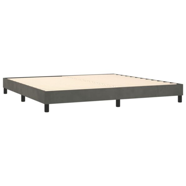 vidaXL Posteľný rám s boxspringom tmavosivá 200x200 cm zamat – Obrázok 4