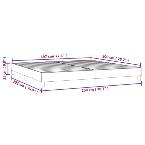 vidaXL Posteľný rám s boxspringom tmavosivá 200x200 cm zamat – Obrázok 9