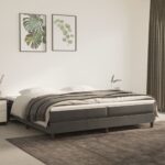 vidaXL Posteľný rám s boxspringom tmavosivá 200x200 cm zamat