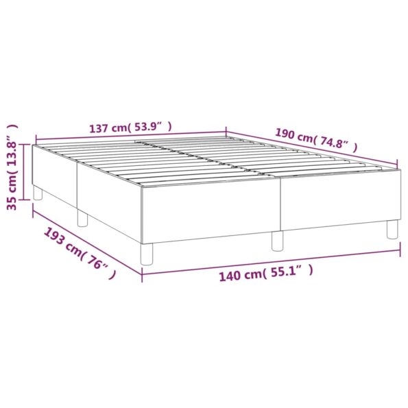 vidaXL Rám na boxspring posteľ čierny látka 140x190 cm – Obrázok 9