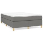 vidaXL Rám na boxspring posteľ tmavosivý 140x200 cm látka – Obrázok 2