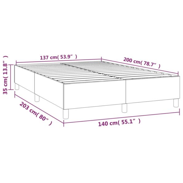 vidaXL Rám na boxspring posteľ tmavosivý 140x200 cm látka – Obrázok 9
