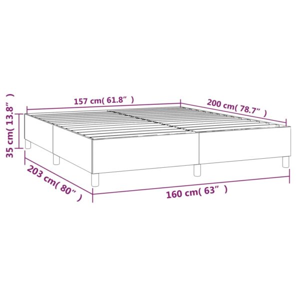 vidaXL Rám na boxspring posteľ, čierny 160x200 cm, umelá koža – Obrázok 9