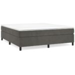 vidaXL Rám na boxspring posteľ tmavosivý 160x200 cm zamat – Obrázok 2