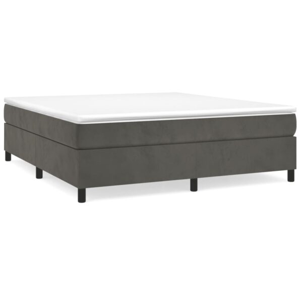 vidaXL Rám na boxspring posteľ tmavosivý 160x200 cm zamat – Obrázok 2