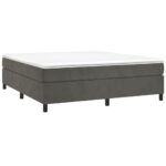 vidaXL Rám na boxspring posteľ tmavosivý 160x200 cm zamat – Obrázok 3