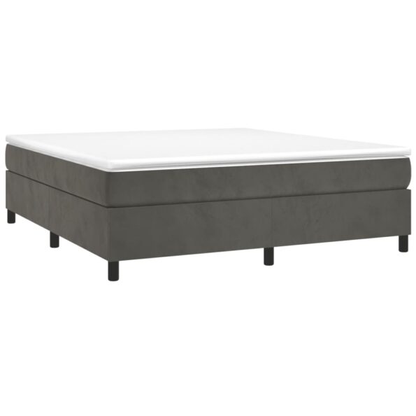 vidaXL Rám na boxspring posteľ tmavosivý 160x200 cm zamat – Obrázok 3
