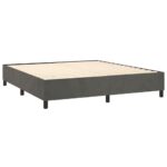vidaXL Rám na boxspring posteľ tmavosivý 160x200 cm zamat – Obrázok 4