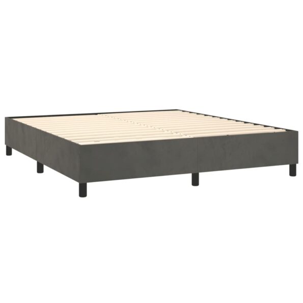 vidaXL Rám na boxspring posteľ tmavosivý 160x200 cm zamat – Obrázok 4