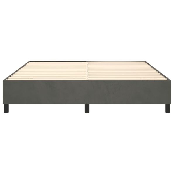vidaXL Rám na boxspring posteľ tmavosivý 160x200 cm zamat – Obrázok 5